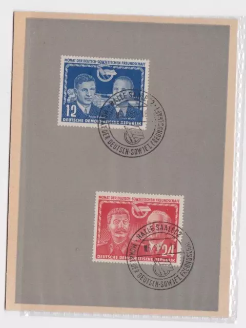 907065 DDR FDC Ersttagsblatt Deutsch-Sowjetische Freundschaft 1951 Mi 296-297