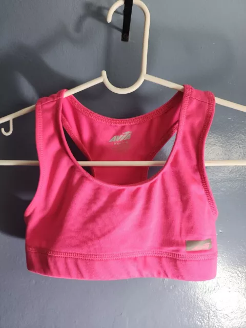 Avia Reversible Girls Sports Bra Size Med (7/8) Pales W/pink!!!