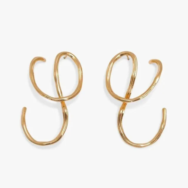 Minimalist Twisted Drop Earrings Retro Curved Earrings Women Hanging Ear Jewelry