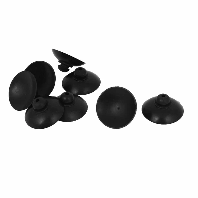 Aquarium Fish Tank Soft Plastic Suction Cup Clip Sucker Black 8 Pcs 28mm Dia