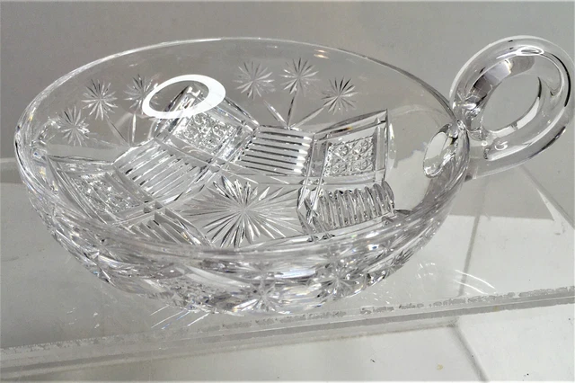 Antique TG Hawkes ABP Brilliant Cut Glass 5" Handled Nappy