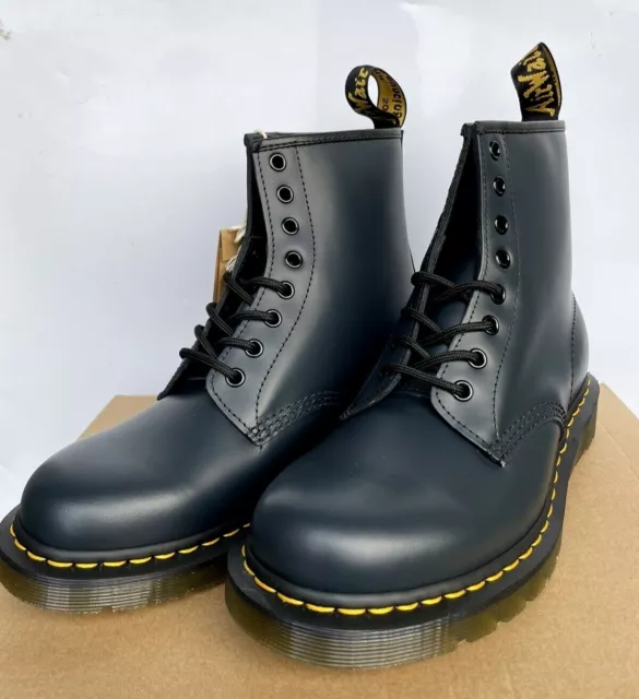 DR. MARTENS NAVY Blue 1460 Smooth Leather Lace Up Boots Size Uk 13 Eu ...
