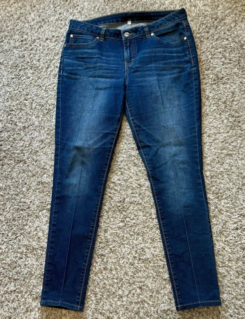Jennifer Lopez Women's Size 10 Blue Straight Leg Dark Wash Stretch Denim Jeans