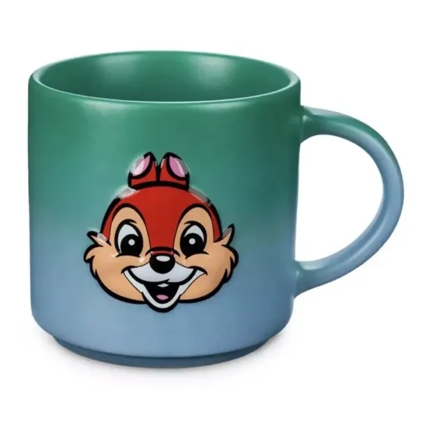 Disney Parks Chip 'n Dale Two Sided Ombré Satin Finish 20oz Ceramic Mug Cup NEW