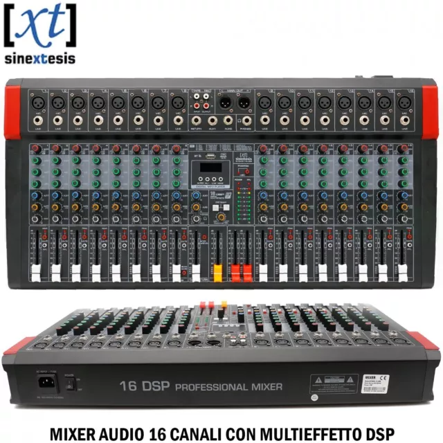 Sinextesis EVOMIX-16-USB Mixer Audio 16 canali con Multieffetto DSP FX Bluetooth