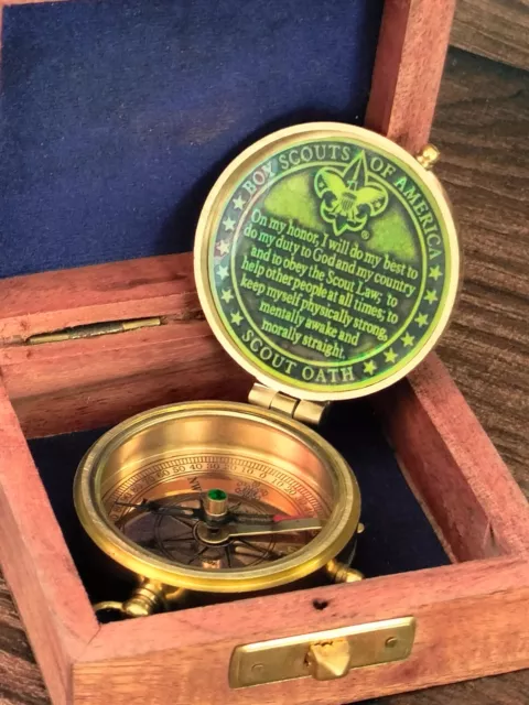 Personalized Gift For Boy Scouts/Eagle Scouts - Boy Scout Oath Brass Compass 3
