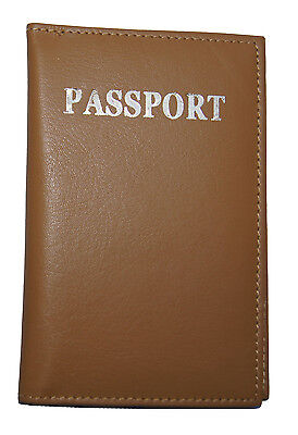 Genuine Leather Plain Universal Passport Holder Case Cover Wallet