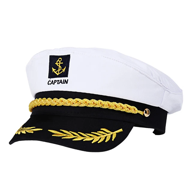 ADULT YACHT BOAT Captain Hat Navy Cap Sailor Costume Hat Fancy Dress
