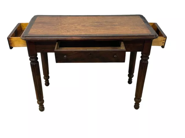 J & J.W. MEEKS signed writing table rosewood music stand reeded legs RARE LABEL