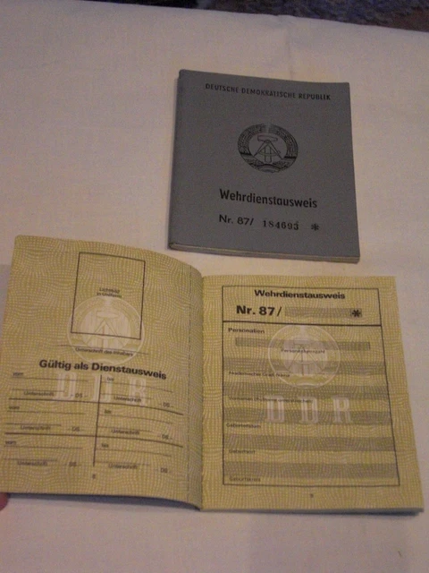 DDR WEHRDIENSTAUSWEIS BLANKO Original Wehrpass Dienstausweis EUR 19,00