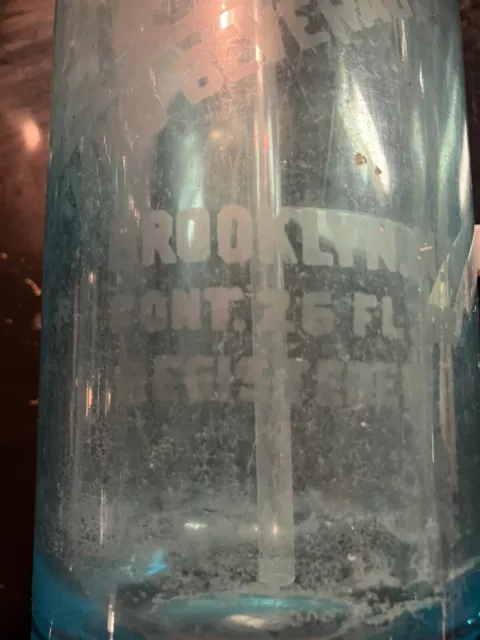 Vintage Blue Green Brooklyn Seltzer Bottle