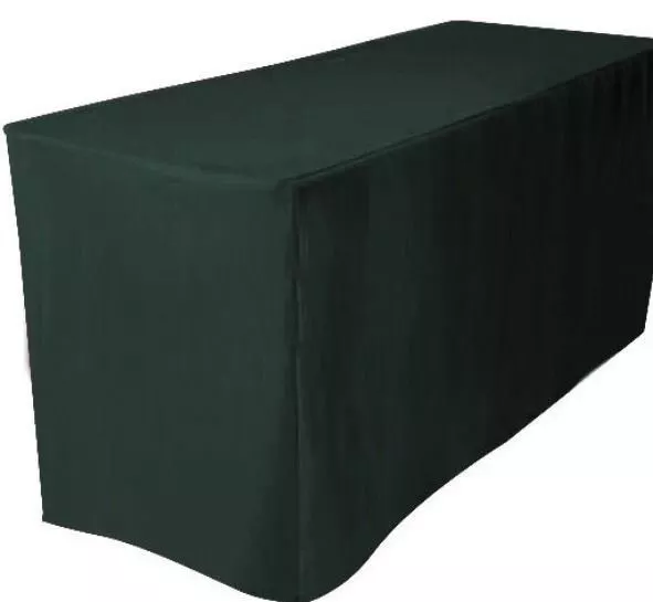 8' ft. Fitted Polyester Table Cover Trade show Booth Dj Tablecloth Hunter Green