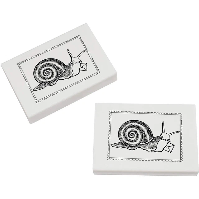 2 x 45 mm 'Briefmarkenschnecke' Radierer/Gummi (ER00030496)