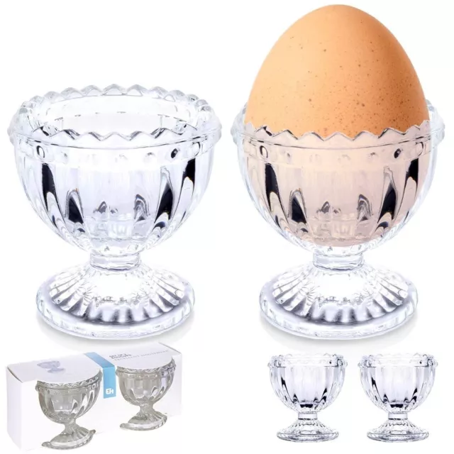 Eierbecher-Set Eieruntersetzer aus Glas 2 Stk.