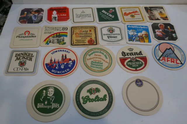 20 diff 1980's German Beer Matts or Coasters Lot of 20 Lot # 16