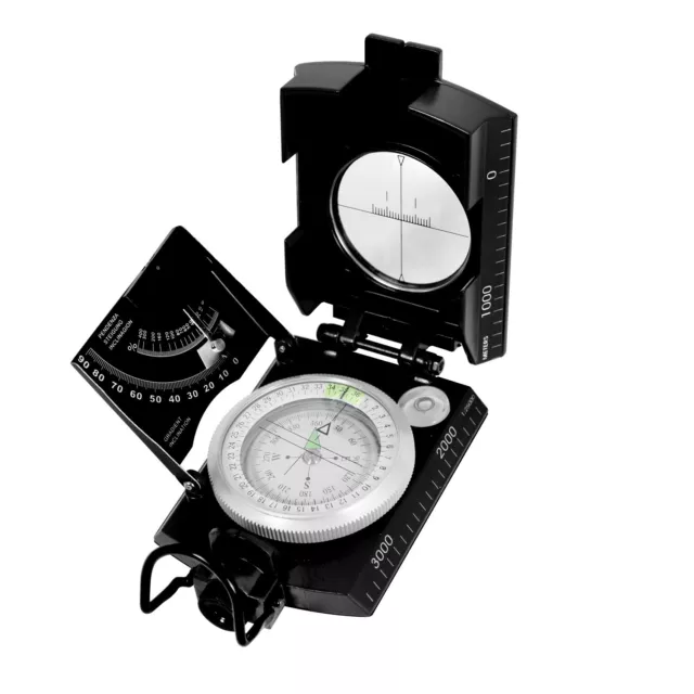 Deluxe Marching Compass Inclination Scale Level Side Ruler Black 14061 Rothco