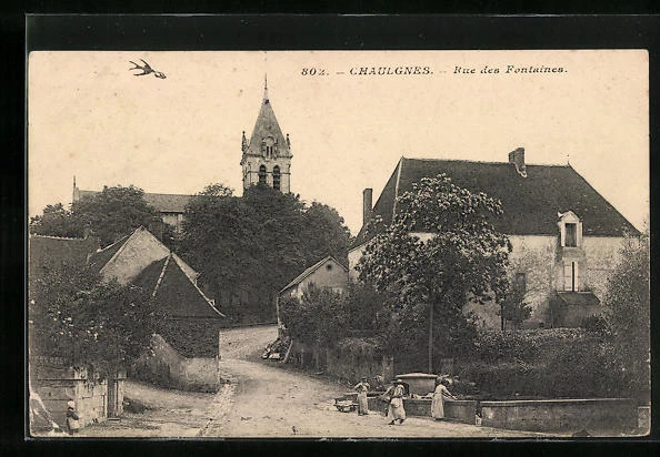 CPA Chaulgnes, Rue des Fontaines 1911