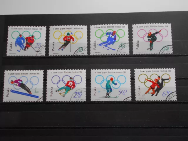 Briefmarken Polen Polska 1964 Mi-Nr. 1457 - 1464 gestempelt Winter Olympiade