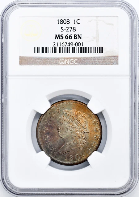 1808 Classic Head 1C Ngc Ms 66 Bn