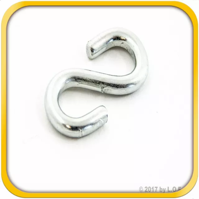 1 S-Hook 1" Long x 1/2" Wide x 1/8 Inch Thick Zinc Plated Silver 42 Lbs New