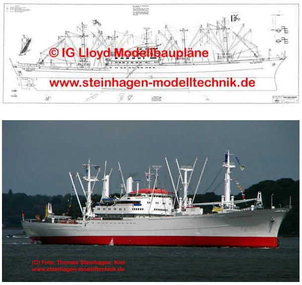 IG LLOYD MODELLBAUPLAN MS CAP SAN DIEGO im Maßstab 1100 EUR 89,95