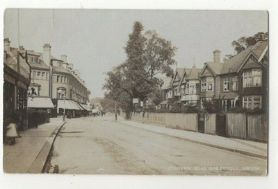 HARROW GREENHILL STATION Road Middlesex Vintage pre 1918 RP Postcard
