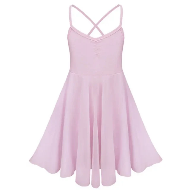 Toddler Kids Girls Sleeveless Pink Dance Ballet Tutu Dress Tulle Leotard L 5-6