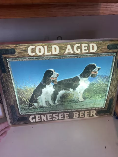 Vintage Genesee Beer Lighted Sign WORKING Elliott English Springer Spaniel Dog