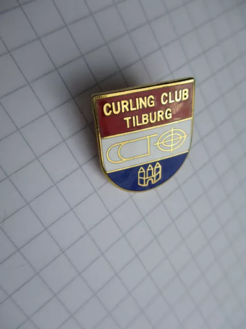 cc154) pin brooch badge Tilburg curling club curling