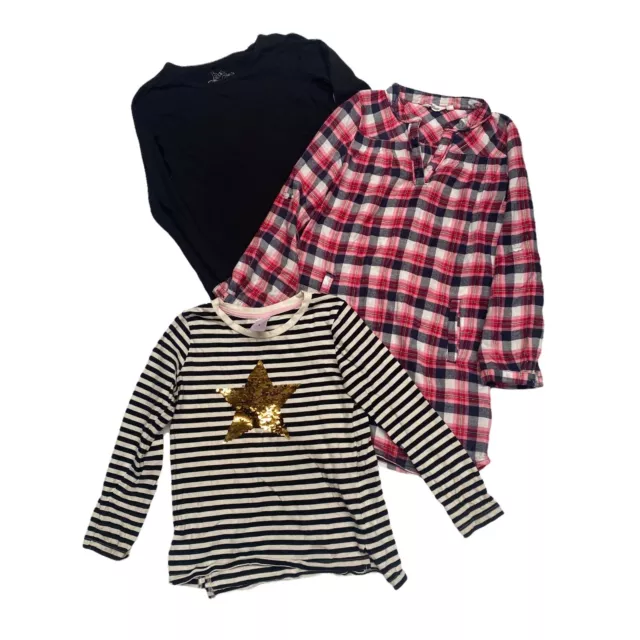 3 x Girls Tops Long Sleeve Clothes Clothing Bundle Lot Size 6 Winter Autumn