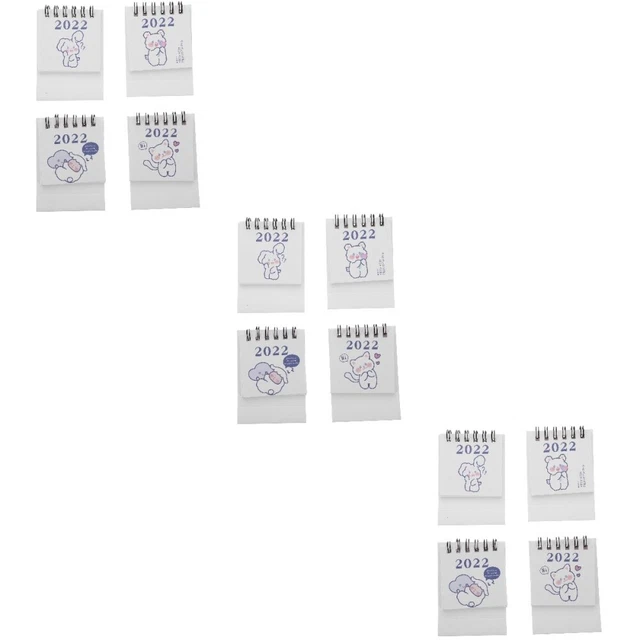 12 Pcs Papier Mini Tischkalender Büro 2022 Monatsplaner Täglicher