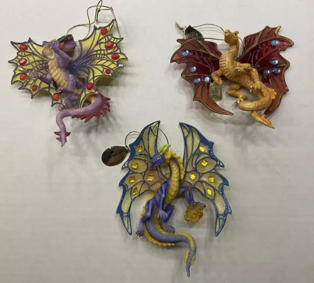 Ashton Drake Galleries Dragons of the Crystal Cave Hand-painted Ornaments Set 09