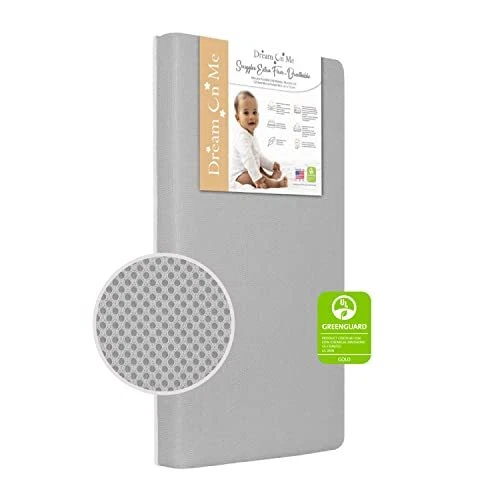 Snuggles Extra Firm Fiber Portable and Mini Crib Mattress in Grey...