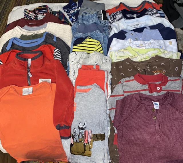 Baby boy Clothing 25 Piece Lot Size 3-6 & 6-12 Months Carters Old Navy Baby Gap