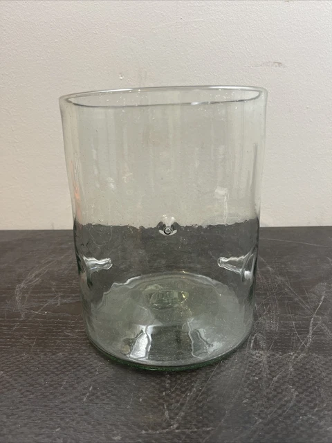 Portavelas de vidrio reciclado pequeña pantalla huracán