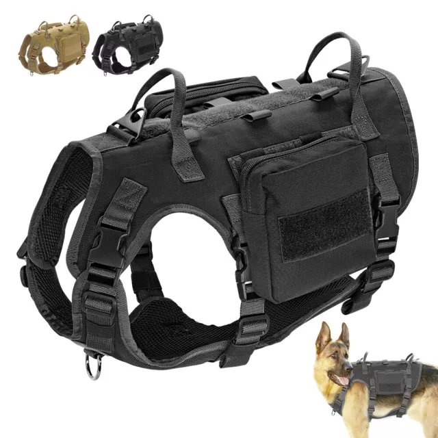 Imbracatura per cani tattica+2 Buste Pettorina cane Militare Gilet Taglia M L