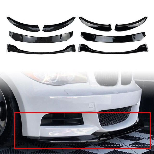 Car Front Bumper Lip Splitter For BMW 1 Series E82 E88 2007-2010 Glossy Black