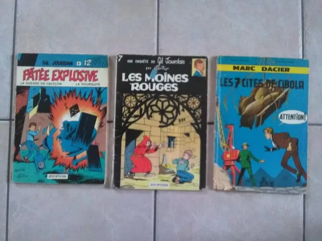 RARE LOT DE BD BROCHEES AVEC GIL JOURDAN ET MARC DACIER par Tillieux et Charlier