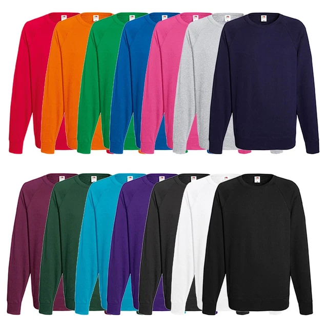 Fruit of the Loom Felpa Pullover Uomo Maglietta Giacca S M L XL XXL Nuovo
