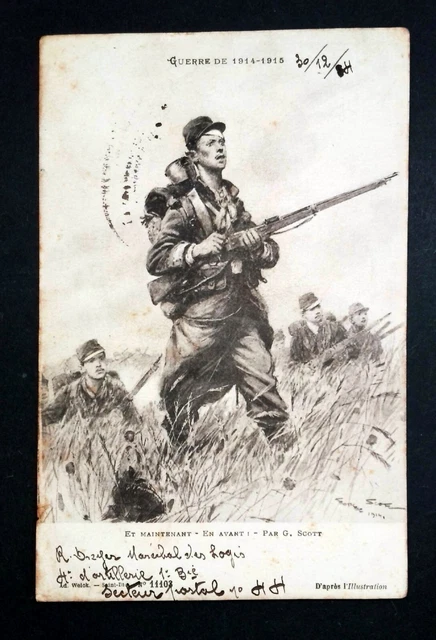 Guerre 14-18 Ww1 Soldat En Avant    Cpa 1037