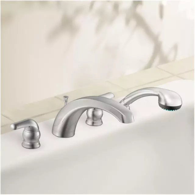 Adler 2 Handle Roman Tub Faucet - with Hand Shower, Chrome 2