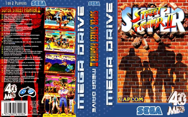 Super Street Fighter 2 Mega Drive PAL Replacement Box Art Case Insert Cover