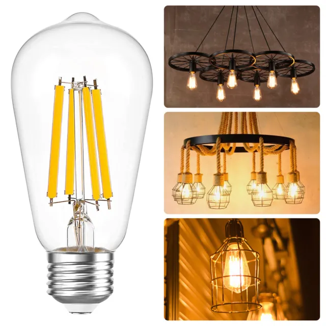 4x E27 LED Vintage Retro Edison Filament Glühlampe Glühbirne Kerzenlicht Vintage