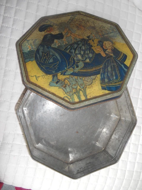 Ancienne boîte en tôle lithographiée publicitaire Côte d'Or Bruxelles