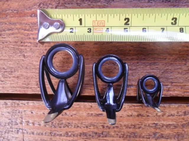 3 x Sea Boat Black Rod Eyes Guide Rings Fishing Rod Game SaltWater (5)