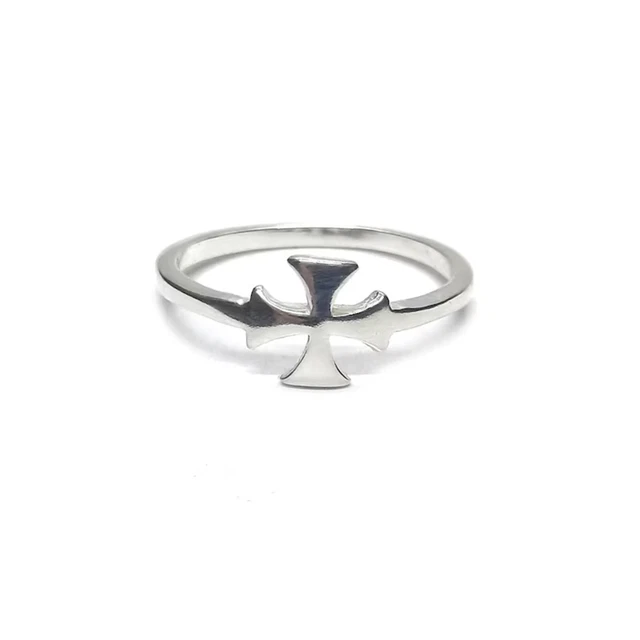 Maltese Cross Ring in 925 Sterling Silver, Fashionable Jewelry Size US 3 to 13