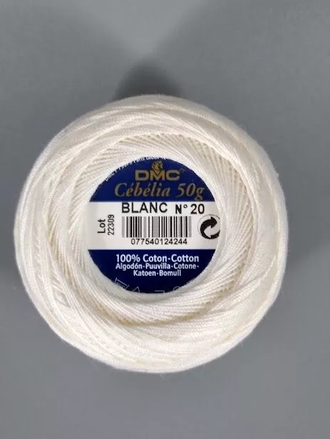 DMC Cebelia 50g - Crochet Cotton - Size 20 Bright White