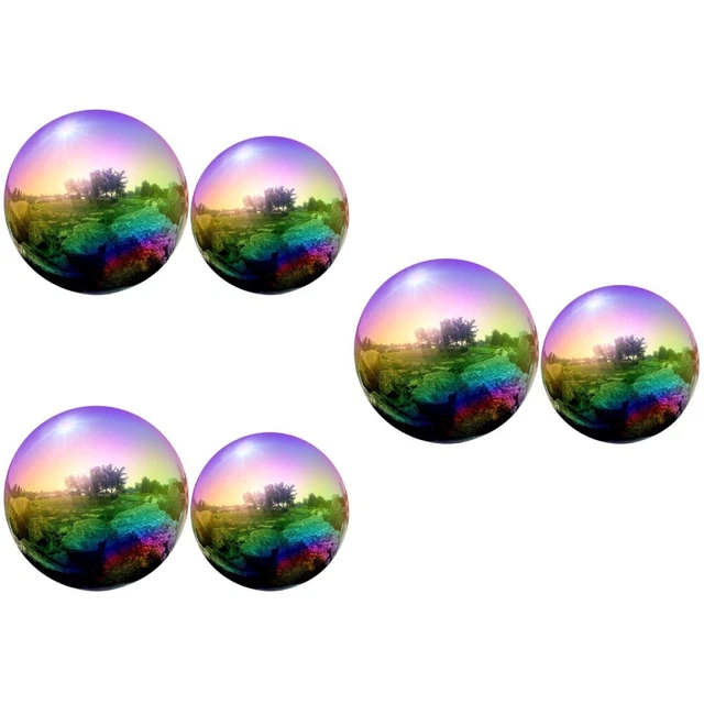 6 Pcs Réflecteur De Jardin Acier Inoxydable Globe Terrestre Réfléchissant