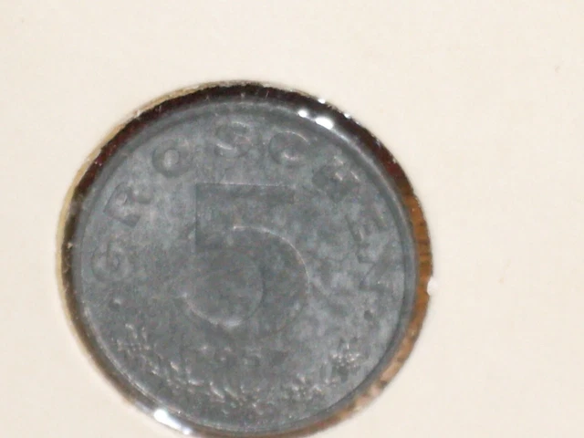 1957 Austrian 5 Groschen Coin. One for your collection.