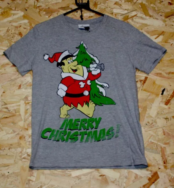 The Flintstones Mens Fred Merry Christmas Short Sleeve T-Shirt Medium